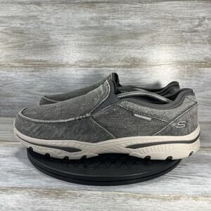 Skechers Mens Relaxed Fit Creston Moseco Charcoal Slip On Shoes Sz 13 EXTRA Wide